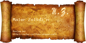 Maler Zoltán névjegykártya